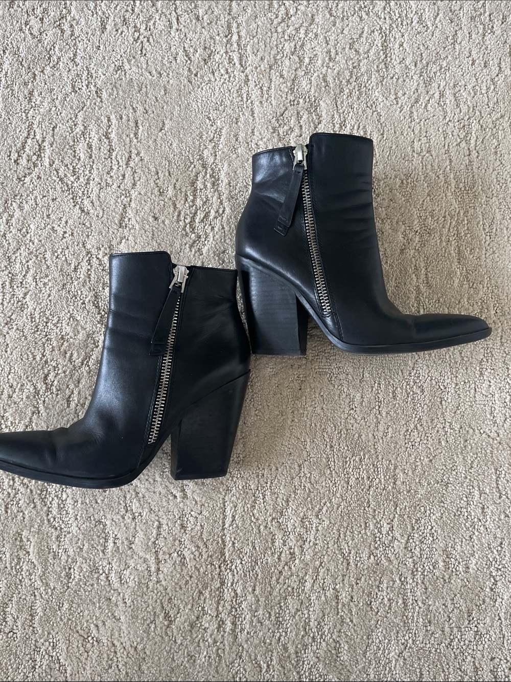 Naturalizer Leather Ankle Boots with Side Zipper